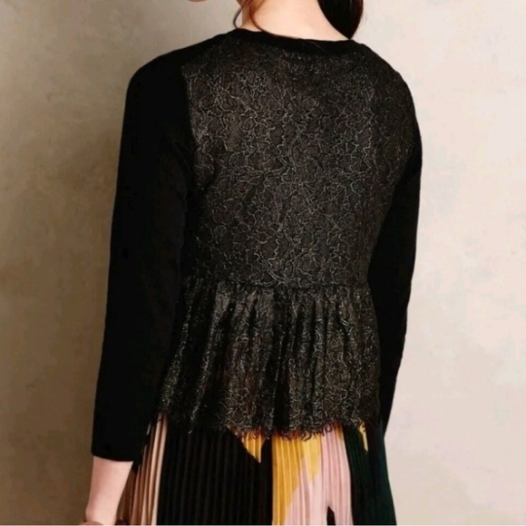 NWT Anthropologie Knitted and Knotted Black Lace Cardigan Size M - Picture 8 of 9
